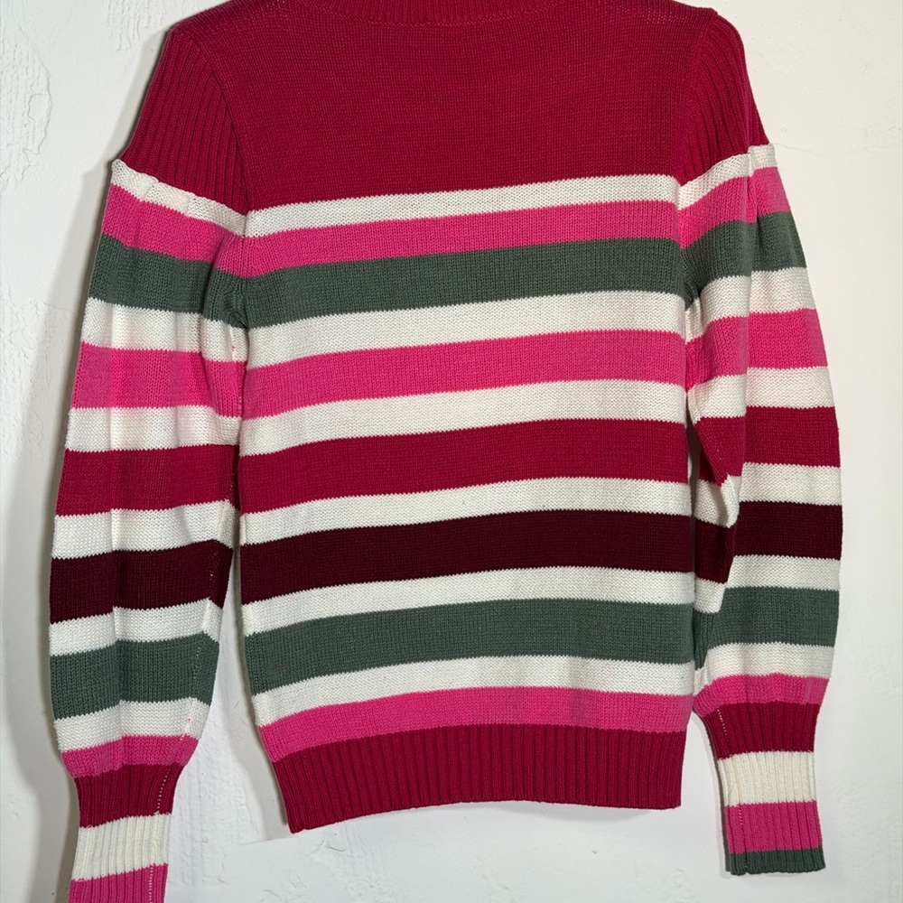 LOFT Colorful Striped Crew Neck Sweater NWT - Picture 4 of 14